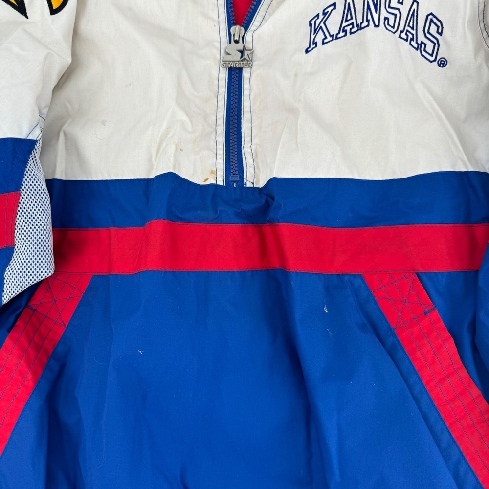 Vintage Starter Kansas Jayhawks‎ Jacket Pullover Coat Mens Size L Light Weight - Picture 2 of 5